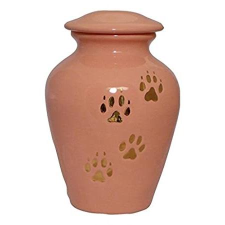 最大45%OFFクーポン shirube特別価格Skyline Arts Large Peach Dog Urn Ceramic jar with lid,urn, Jar with lid, Cr好評販売中