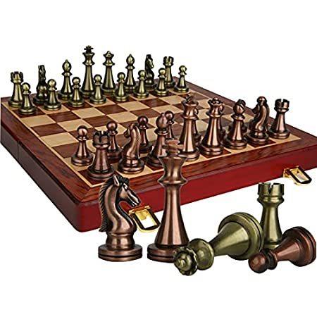 埼玉立てこもり 特別価格lol Fun 32個のチェスゲームセット 磁気チェスボードゲームインターナショナルチェスの駒完全なチェスマンセット ブロンズ好評販売中 無料配送 Www Dagashiya Jp