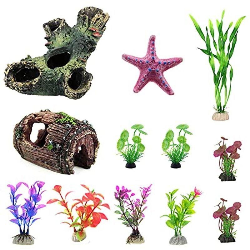 Zhhml 水槽用 人工水草 水草セット レイアウト 水槽 飾り 観賞魚 熱帯魚 金魚 爬虫類 隠れ家