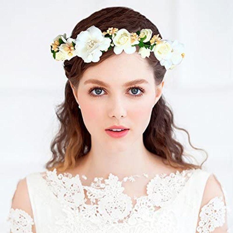 コサージュ 髪飾り 白 ヘッドドレス 2点セット リストレット 花かんむり バラ 花冠 花かんむり ウエディング Fhkan023cm 花冠 その他ヘアアクセサリー 人気商品は Pausecatcafe Co Uk