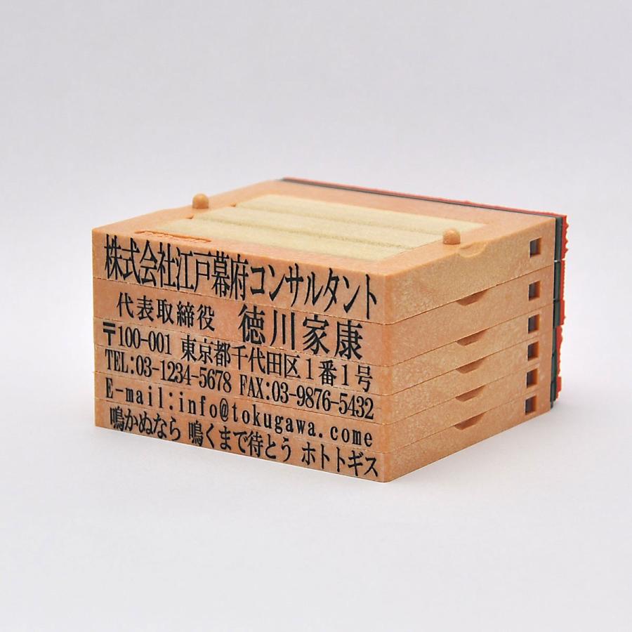 フリーメイトII62ミリ幅 親子印 6段　住所印 ゴム印 分割印 セパレート 1段 62mm 社判 はんこ