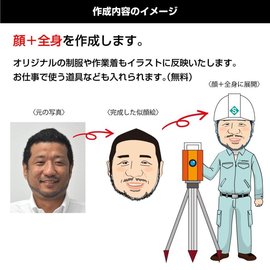 似顔絵プラン2 顔+全身 オリジナル プレゼント ノベルティ イベント