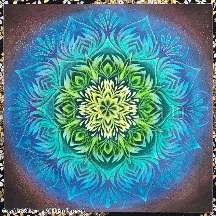 志龍画 曼荼羅 絵画 インテリア 玄関 曼荼羅アート 原画 240×240mm_1