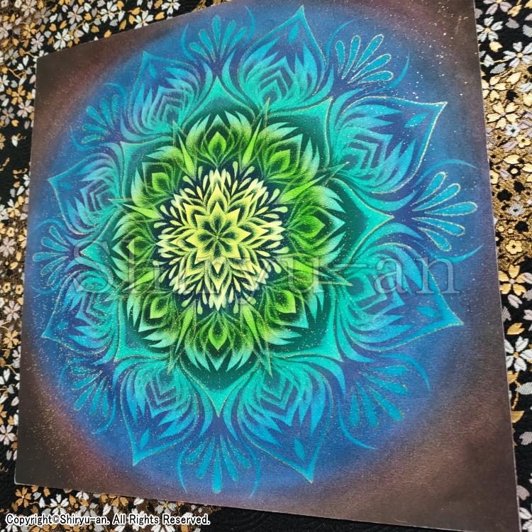 志龍画 曼荼羅 絵画 インテリア 玄関 曼荼羅アート 原画 240×240mm_3