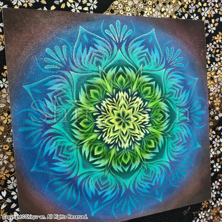志龍画 曼荼羅 絵画 インテリア 玄関 曼荼羅アート 原画 240×240mm_4