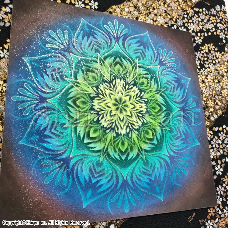志龍画 曼荼羅 絵画 インテリア 玄関 曼荼羅アート 原画 240×240mm_5