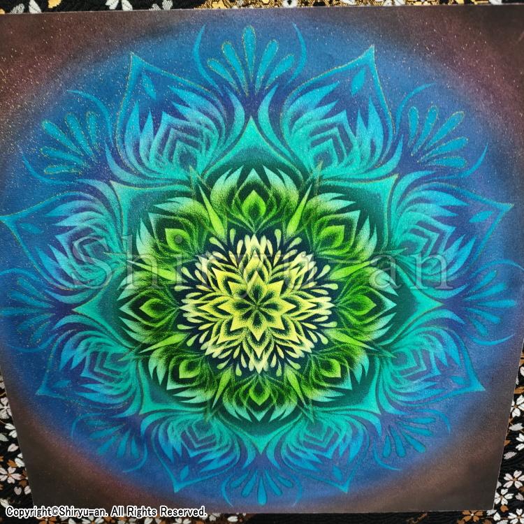 志龍画 曼荼羅 絵画 インテリア 玄関 曼荼羅アート 原画 240×240mm_6
