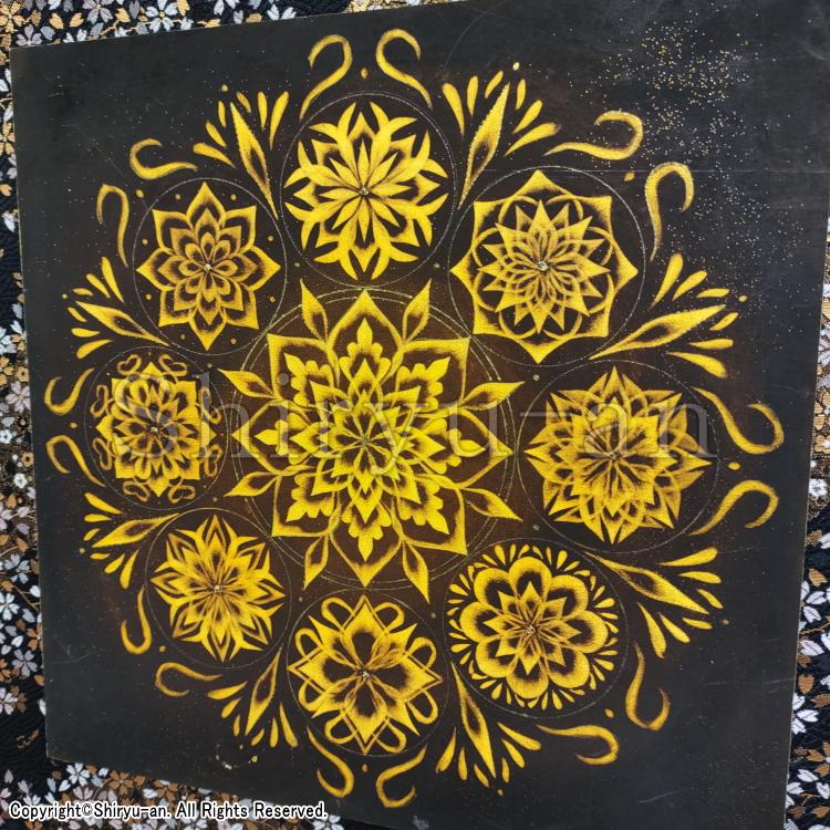志龍画 曼荼羅 絵画 インテリア 玄関 曼荼羅アート 原画 265×265mm_2