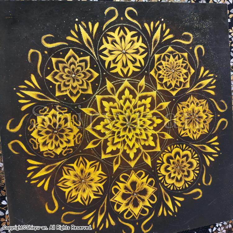 志龍画 曼荼羅 絵画 インテリア 玄関 曼荼羅アート 原画 265×265mm_4