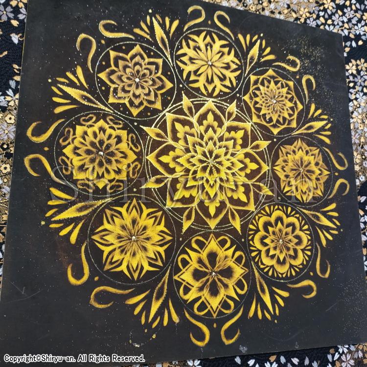 志龍画 曼荼羅 絵画 インテリア 玄関 曼荼羅アート 原画 265×265mm_5