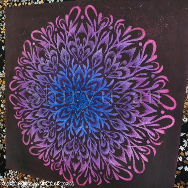 志龍画 曼荼羅 絵画 インテリア 玄関 曼荼羅アート 原画 270×270mm_2