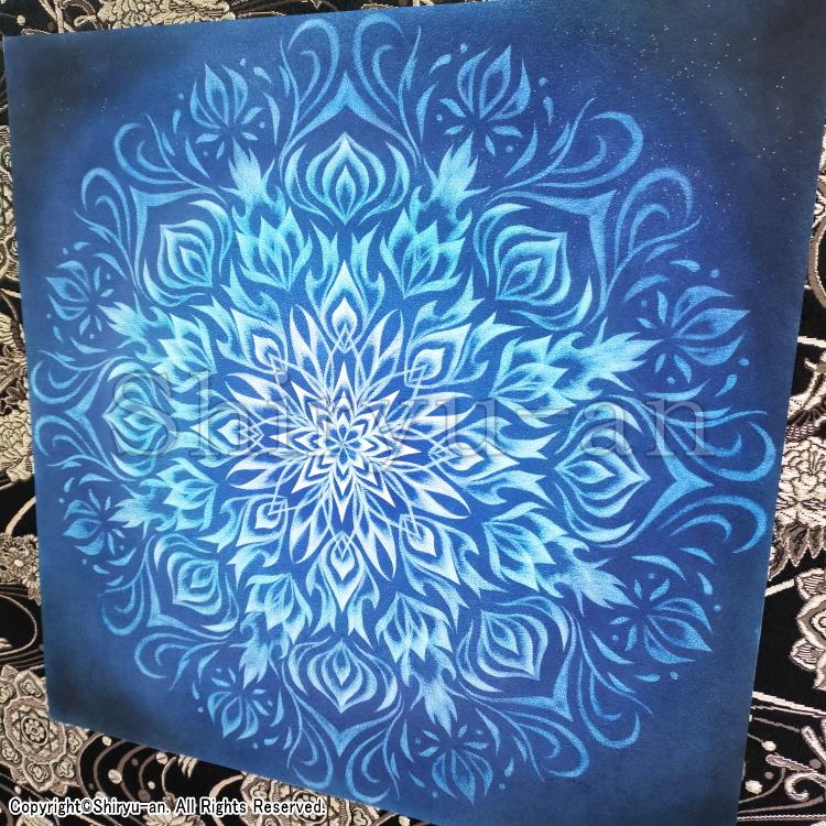志龍画 曼荼羅 絵画 インテリア 玄関 曼荼羅アート 原画 355×355mm_2