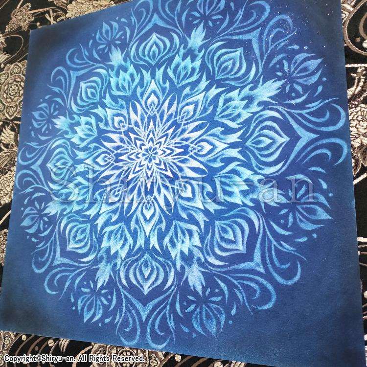 志龍画 曼荼羅 絵画 インテリア 玄関 曼荼羅アート 原画 355×355mm_3