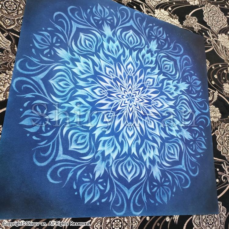志龍画 曼荼羅 絵画 インテリア 玄関 曼荼羅アート 原画 355×355mm_5