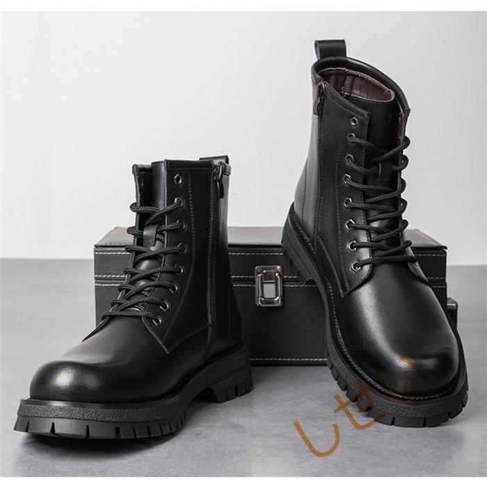 しせいマーティンブーツ 革ブーツメンズ ショートブーツ Pu革 紳士靴 防寒 かっこいいワーク