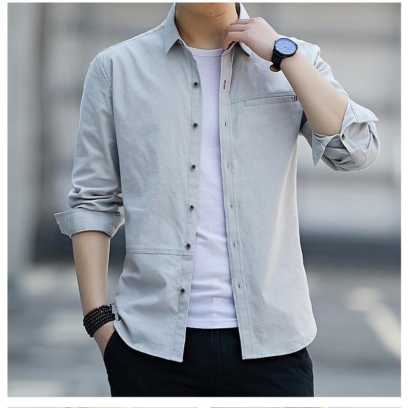 シャツ メンズ ワイシャツ 長袖シャツ Yシャツ カジュアルシャツ ビジネス 薄い お洒落 通勤 春夏秋 大きいサイズ 4色 Cs1808 しせい 通販 Yahoo ショッピング