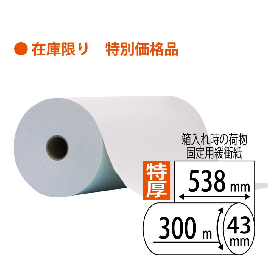 紙緩衝材 ボーガスペーパー ロール 特厚 幅538mm×300m巻 10本