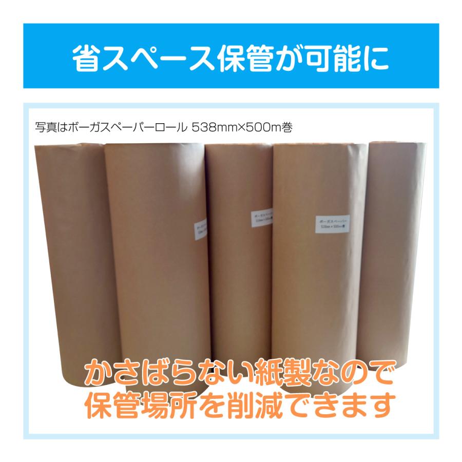 紙もの色々セット！　No.908 紙緩衝材 ボーガスペーパー ロール 幅538mm×250m巻 3箱セット（9本