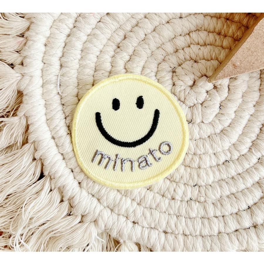 ニコちゃん お名前ワッペン アイロン シール 選べます スマイル
