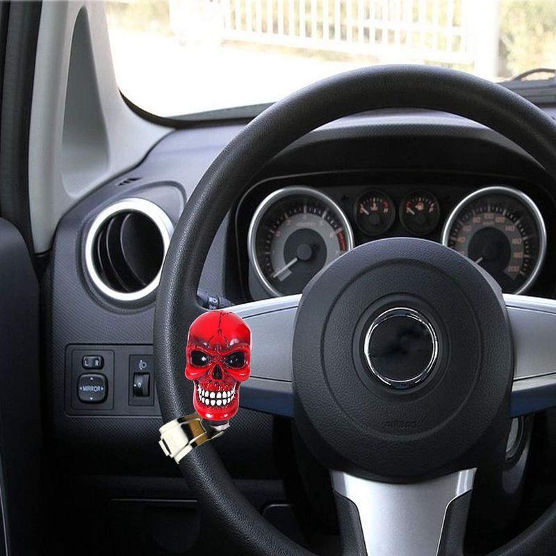 信頼 パワーハンドルコントロールノブ 頭蓋骨 車スピナー Bashineng ハンドル レッド 汎用 樹脂 トラック カー用品 両口スパナ Www We Job Com