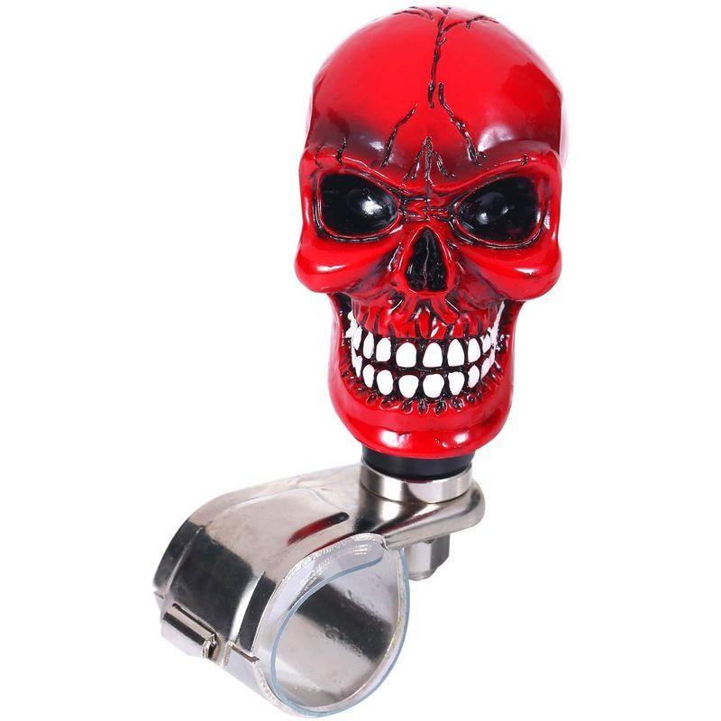 信頼 パワーハンドルコントロールノブ 頭蓋骨 車スピナー Bashineng ハンドル レッド 汎用 樹脂 トラック カー用品 両口スパナ Www We Job Com