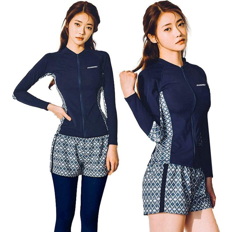 人気沸騰 Lavist 水着 ラッシュガード レディース フィットネス 長袖ラッシュパーカー 体型カバー 5点セット タンクトップ レギンス ショート Karolinemedeiros Com Br