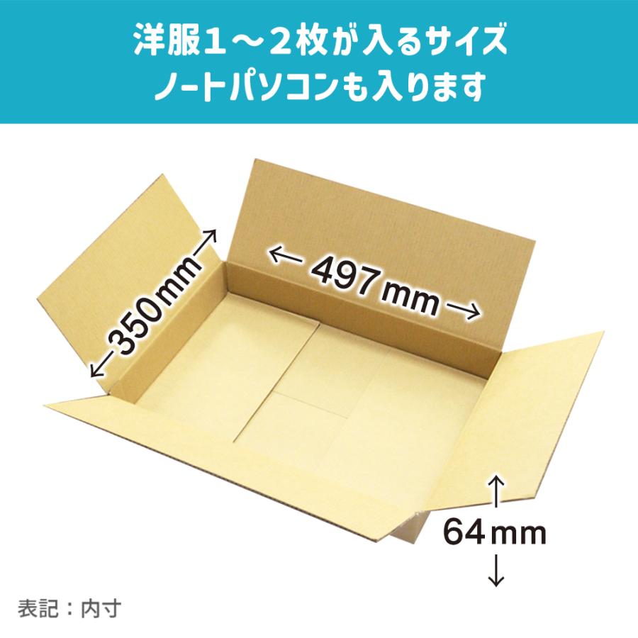 ダンボール 100サイズ 長さ497×幅350×高さ64ｍｍ ECケース（1枚） | ブランド登録なし | 01