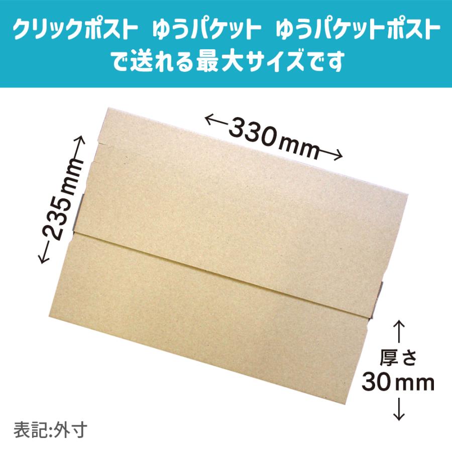 ダンボール テープレス ジッパー付き クリックポスト ゆうパケット