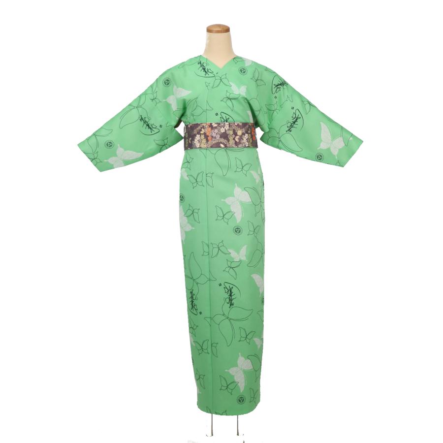 K39 袷 お召し物 着丈164cm 着物 化繊 洗える 胴抜き 緑 楽天市場】＼最大2000円クーポン／[洗える 着物] 小紋 着物 袷