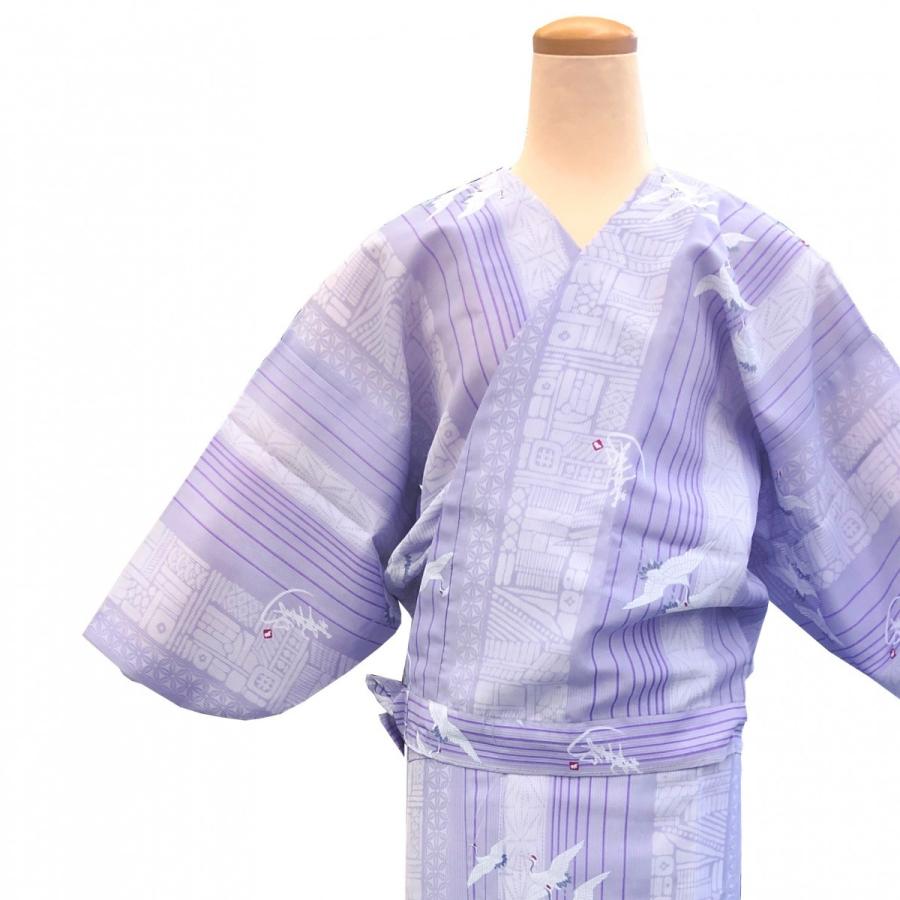 最高の品質 二部式着物 紗 飛翔鶴 薄紫 その他着物