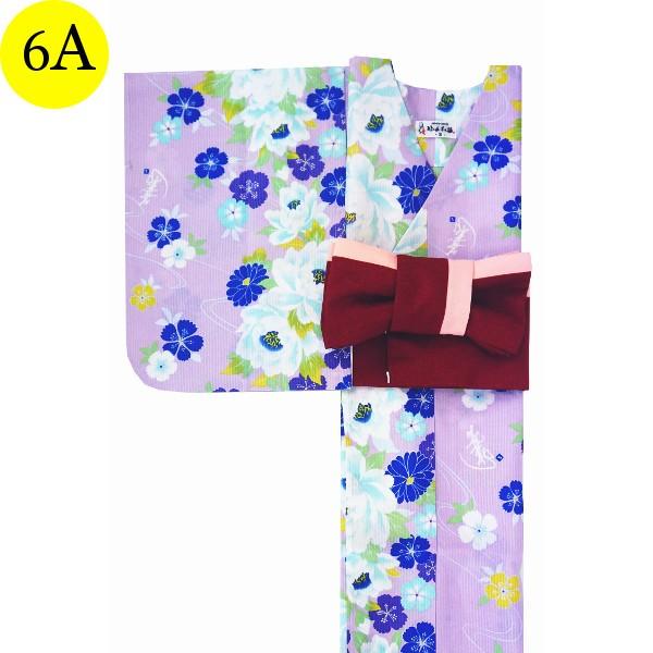 簡単に着れる 洗える 着くずれない 浴衣＋帯セット レディース 衿なし