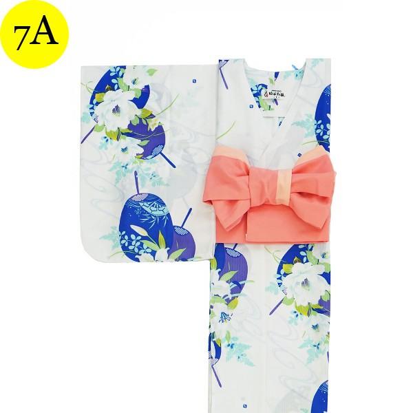 簡単に着れる 洗える 着くずれない 浴衣＋帯セット レディース 衿なし