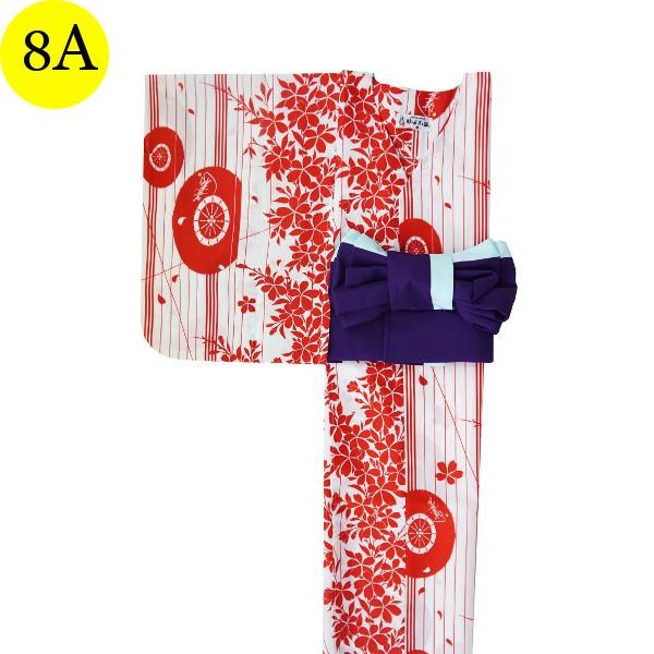 簡単に着れる 洗える 着くずれない 浴衣＋帯セット レディース 衿なし