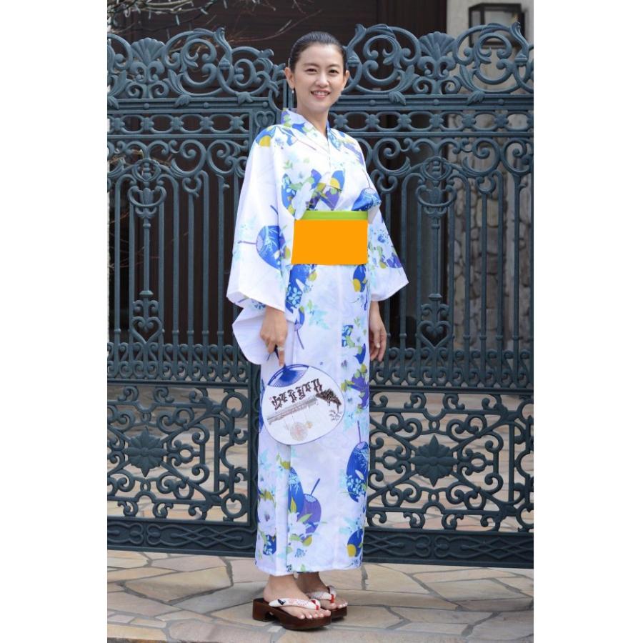 簡単に着れる 洗える 着くずれない 浴衣＋帯セット レディース 衿つき