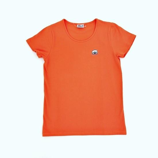 伸縮性抜群 着心地抜群 ワンポイント刺繍入りオリジナルTシャツ(ペキニーズ) 半袖／オレンジ