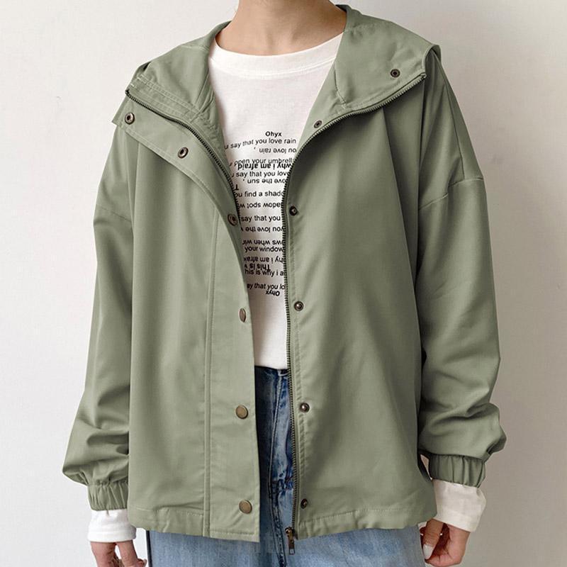 春秋 コート トレンチコートアウター レディース フード付き マウンテンパーカー Aライン ショート 日焼け止め 薄手 カジュアル | ブランド登録なし | 10