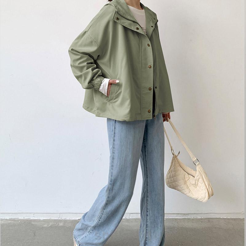 春秋 コート トレンチコートアウター レディース フード付き マウンテンパーカー Aライン ショート 日焼け止め 薄手 カジュアル | ブランド登録なし | 11