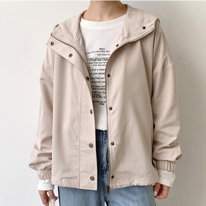 春秋 コート トレンチコートアウター レディース フード付き マウンテンパーカー Aライン ショート 日焼け止め 薄手 カジュアル | ブランド登録なし | 15