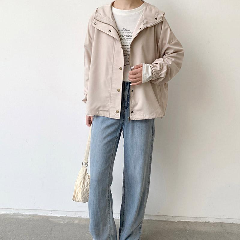 春秋 コート トレンチコートアウター レディース フード付き マウンテンパーカー Aライン ショート 日焼け止め 薄手 カジュアル | ブランド登録なし | 16