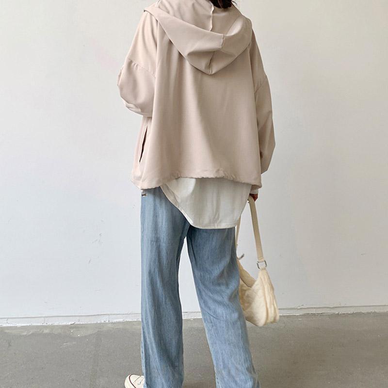 春秋 コート トレンチコートアウター レディース フード付き マウンテンパーカー Aライン ショート 日焼け止め 薄手 カジュアル | ブランド登録なし | 17