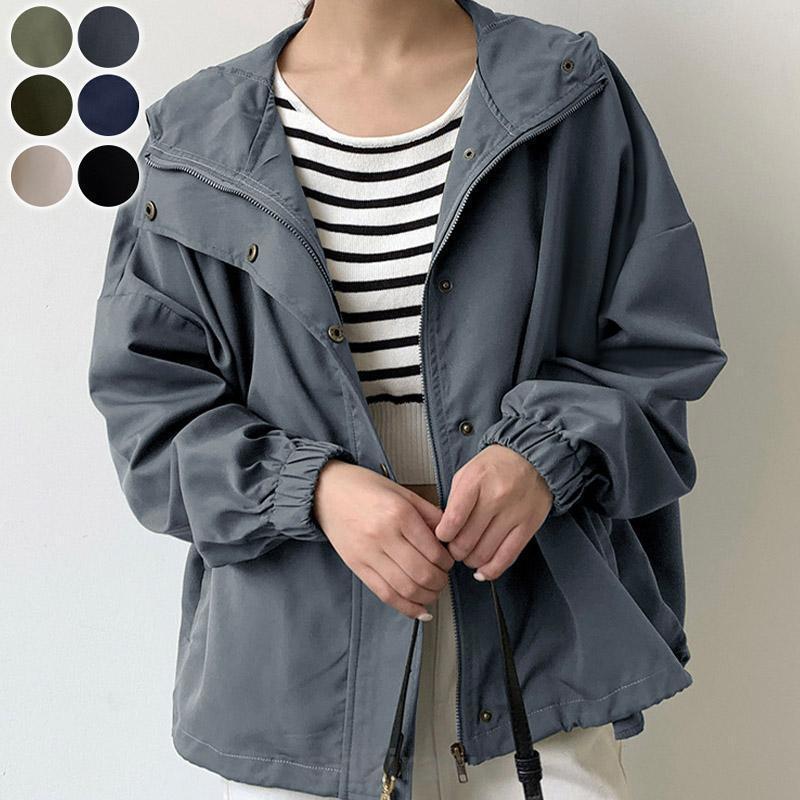 春秋 コート トレンチコートアウター レディース フード付き マウンテンパーカー Aライン ショート 日焼け止め 薄手 カジュアル | ブランド登録なし | 05