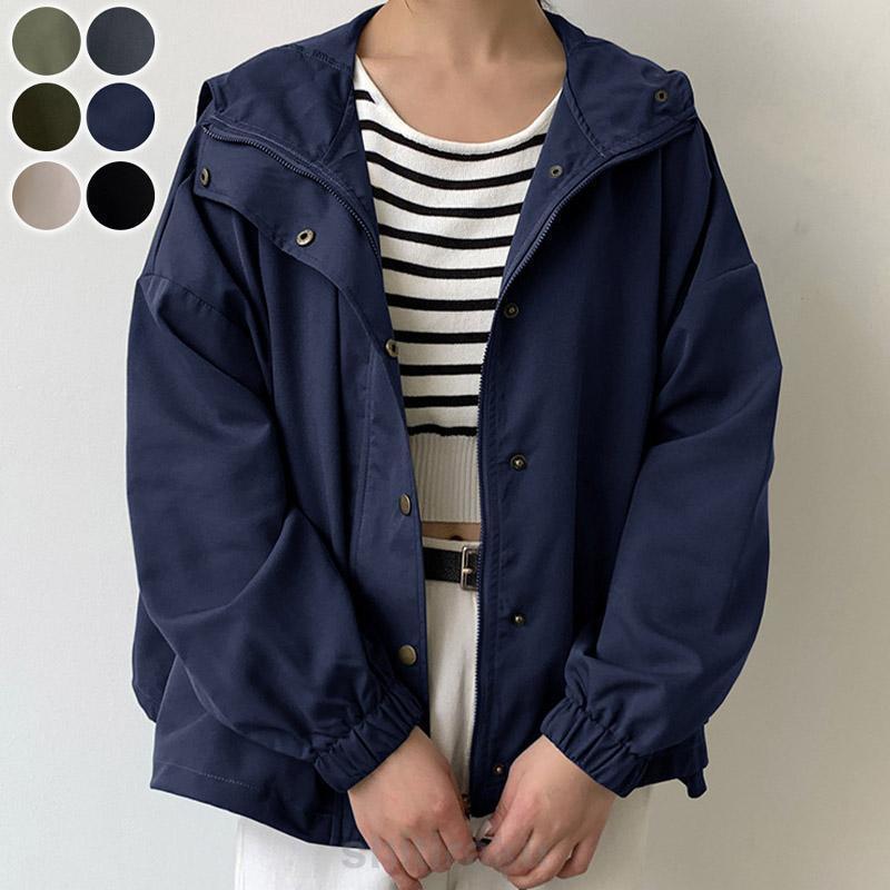 春秋 コート トレンチコートアウター レディース フード付き マウンテンパーカー Aライン ショート 日焼け止め 薄手 カジュアル | ブランド登録なし | 06