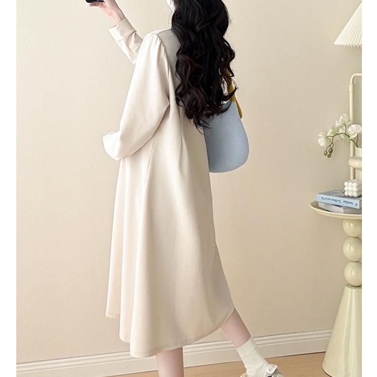 マタニティ服 ワンピース 無地 フレアワンピース 妊婦服 長袖パーカーワンピース マタニティワンピース 長袖 ロンT 重ね着風 カジュアル 安い | ブランド登録なし | 13