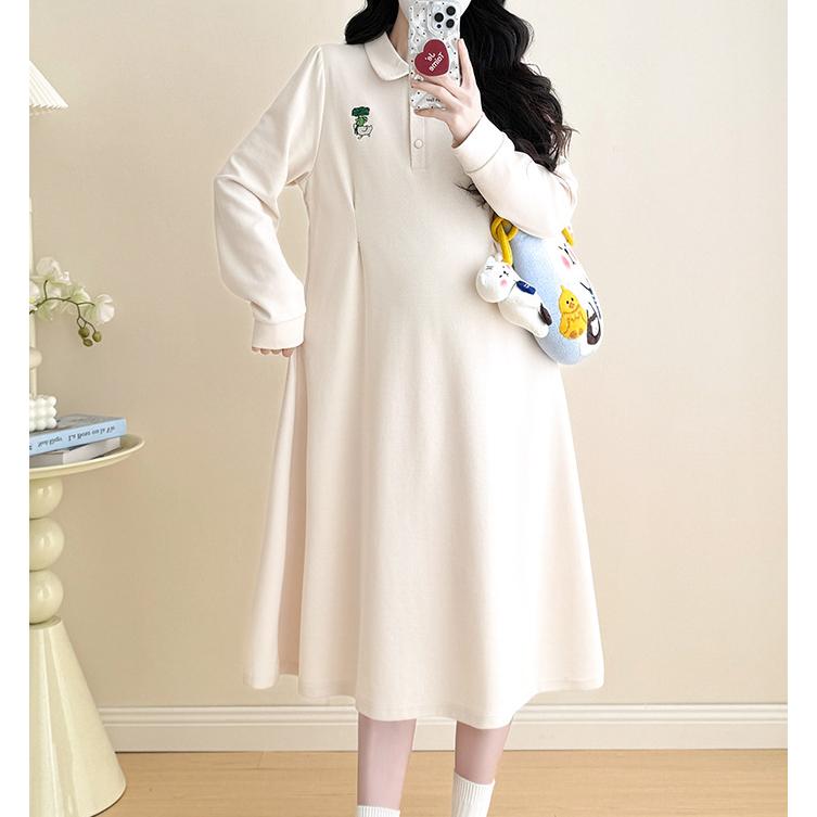 マタニティ服 ワンピース 無地 フレアワンピース 妊婦服 長袖パーカーワンピース マタニティワンピース 長袖 ロンT 重ね着風 カジュアル 安い | ブランド登録なし | 14