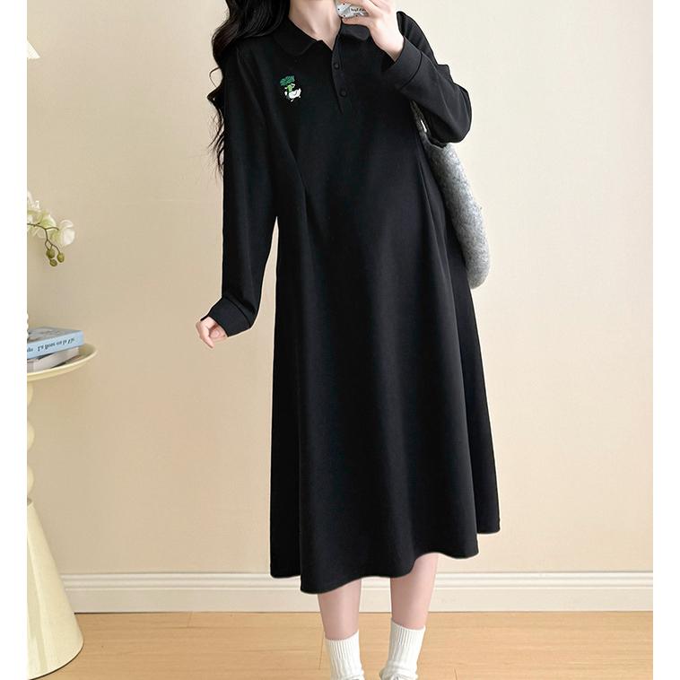 マタニティ服 ワンピース 無地 フレアワンピース 妊婦服 長袖パーカーワンピース マタニティワンピース 長袖 ロンT 重ね着風 カジュアル 安い | ブランド登録なし | 15