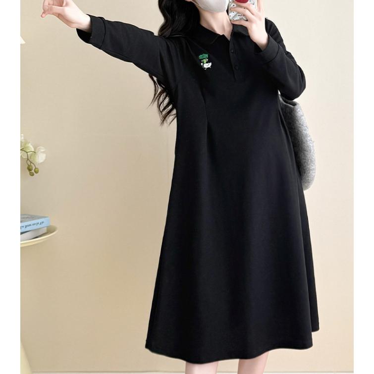 マタニティ服 ワンピース 無地 フレアワンピース 妊婦服 長袖パーカーワンピース マタニティワンピース 長袖 ロンT 重ね着風 カジュアル 安い | ブランド登録なし | 16