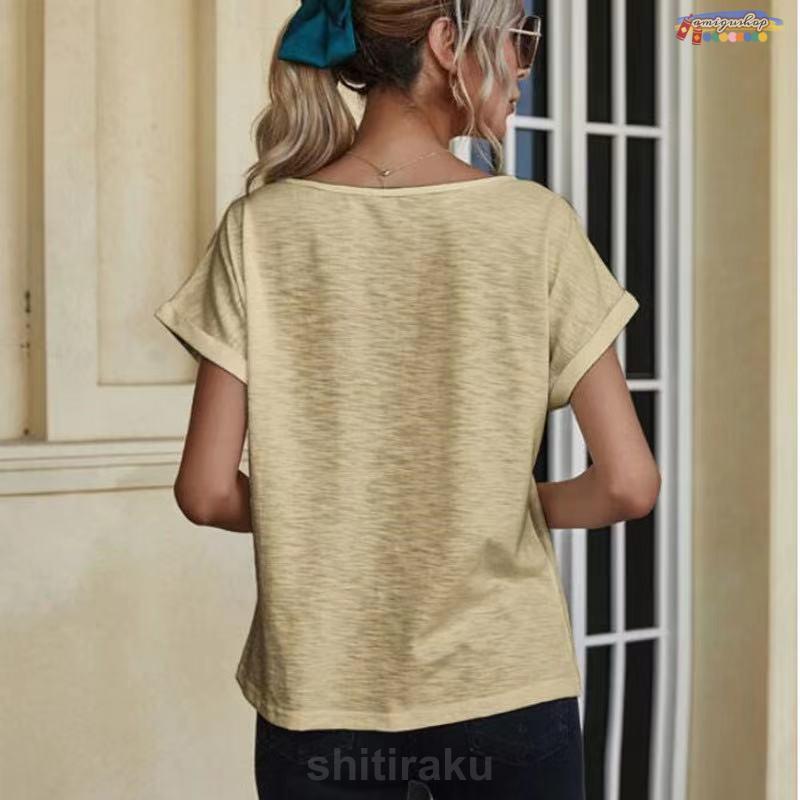 Tシャツ 半袖 綿麻混風 花柄 トップス ゆったり シャツブラウス 着痩せ 体型カバー カットソー プルオーバー春 夏 秋 | ブランド登録なし | 07