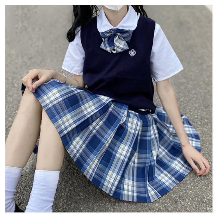 ニット ライン入り 女の子 ライン入り ギフト ニット 学生服 Vネック ベスト 制服 かわいい セーター 高校 高校生 中学 レディース ショート | ブランド登録なし | 10