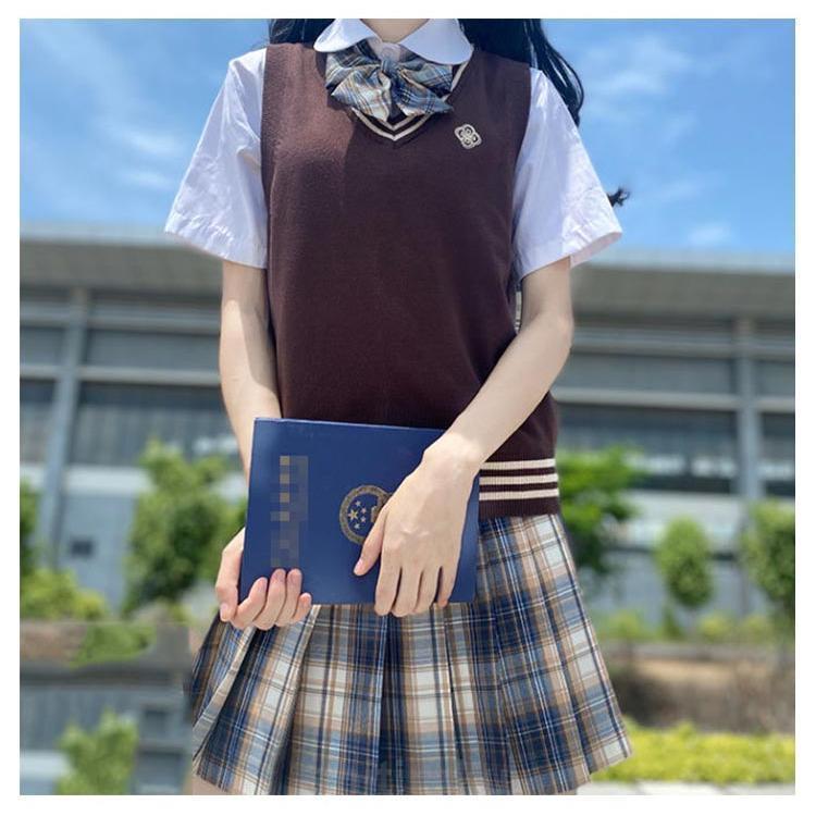 ニット ライン入り 女の子 ライン入り ギフト ニット 学生服 Vネック ベスト 制服 かわいい セーター 高校 高校生 中学 レディース ショート | ブランド登録なし | 13