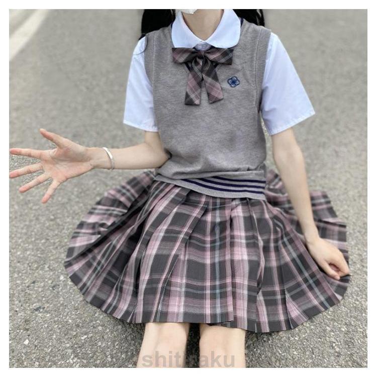 ニット ライン入り 女の子 ライン入り ギフト ニット 学生服 Vネック ベスト 制服 かわいい セーター 高校 高校生 中学 レディース ショート | ブランド登録なし | 08